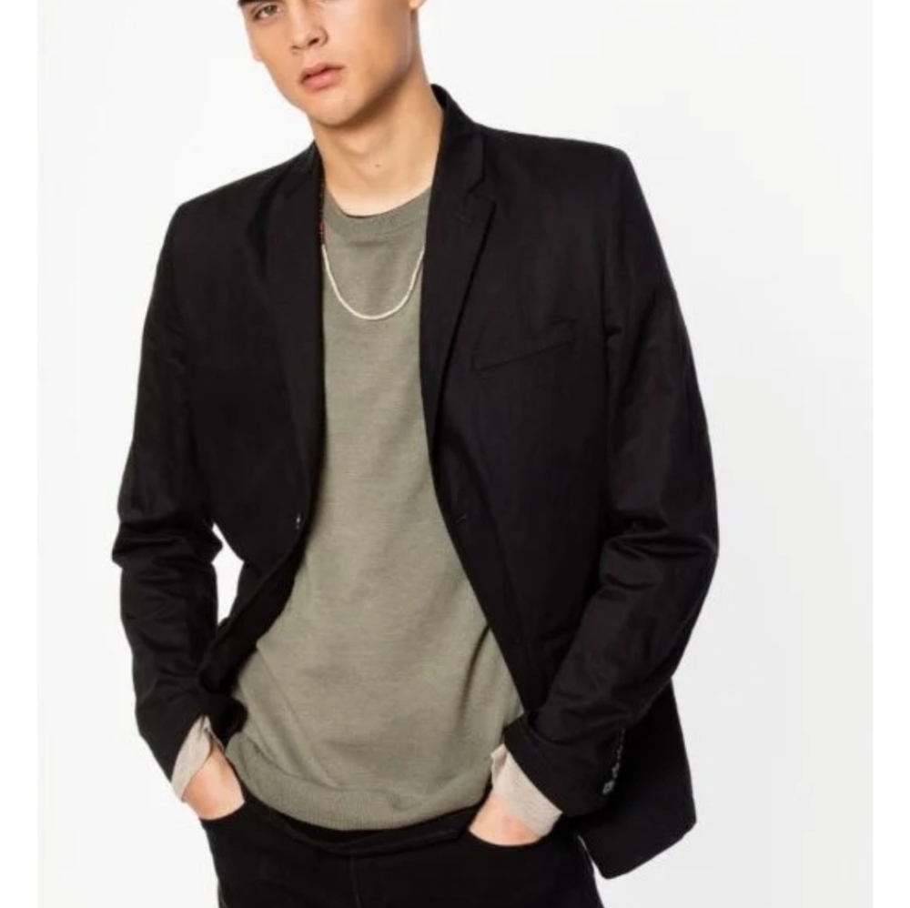 Zadig & Voltaire Victor Soft Black Blazer Mens 52 EUR